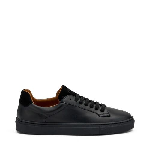 Frau - Sneakers uomo in pelle e camoscio nera.