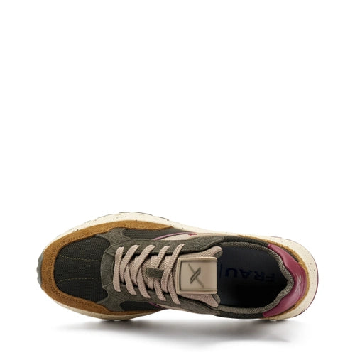 Frau -  Sneakers uomo in pelle e in pelle scamosciata marrone.