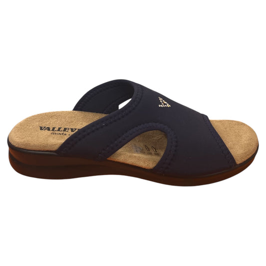 VALLEVERDE- Ciabatta da donna elesticizzata blu.
