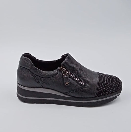 MELLUSO Walk - Sneakers nera con zip - 50%