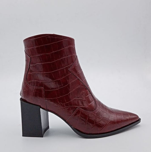 LOTTI - Tronchetto bordeaux stampato cocco -50%