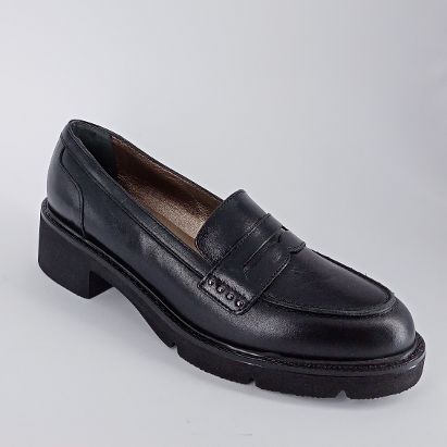 CONFORT. Mocassino in pelle nera. -50%