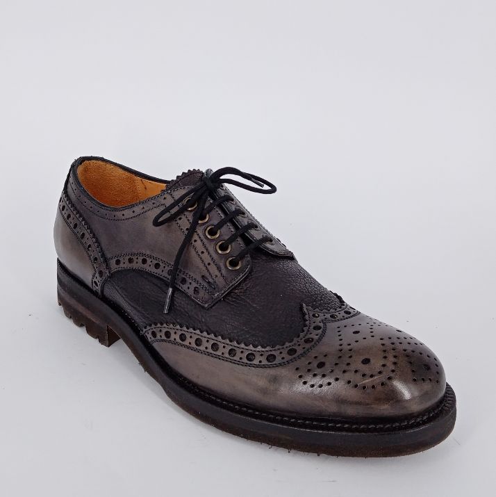 CALPIERRE . Derby uomo antracite con puntale all'inglese -30%