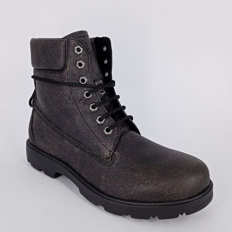 FRAU - Anfibio uomo in pelle vintage nera -50%