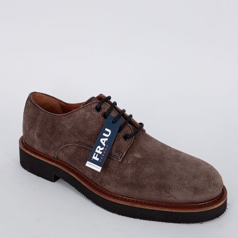 Frau-  Derby uomo in pelle scamosciata tortora  -