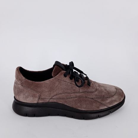 FRAU . Sneakers uomo flex in camoscio tortora.