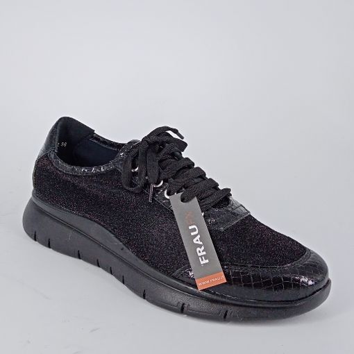 FRAU - Sneaker in tessuto e pelle nero .