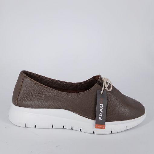 FRAU - Ballerina in pelle taupe con laccetto  -50%
