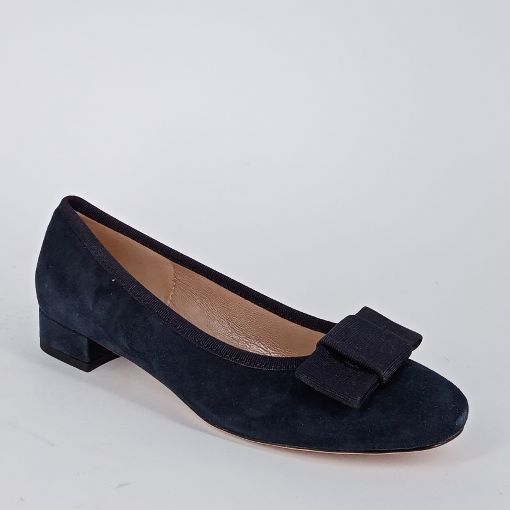 FREY . Ballerina in camoscio blu .