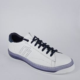 FRAU . Sneakers in pelle bianca e riporti blu -30%