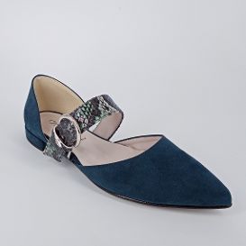 LOTTI . Ballerina in camoscio blu .50%
