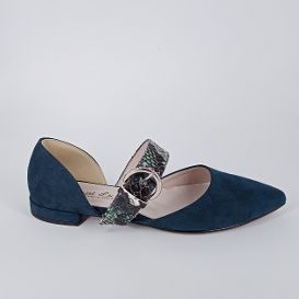 LOTTI . Ballerina in camoscio blu .50%