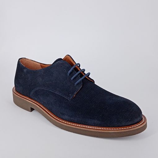 FRAU . Derby uomo in camoscio blu .