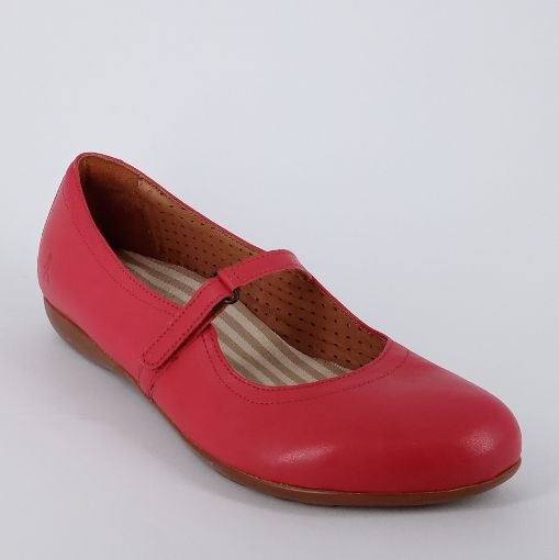 BENVADO . ballerina in pelle rossa con cinghia   -50%