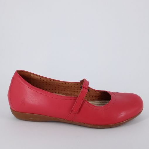 BENVADO . ballerina in pelle rossa con cinghia   -50%