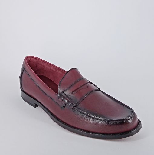 FRAU . Mocassino burgundy stile college -