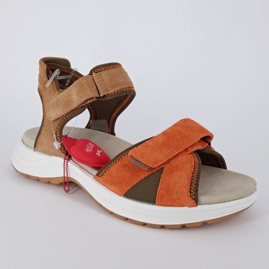 ARA . Sandalo sportivo beige e arancio .
