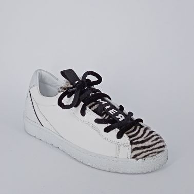 CROMIER - Sneakers in pelle bianca con riporti animalier  - 30%