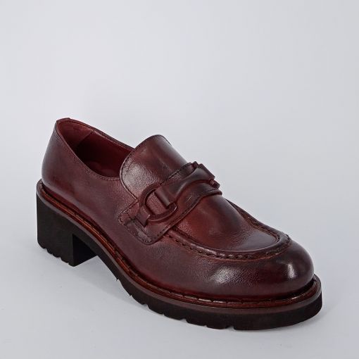 CALPIERRE . Mocassino donna in pelle castagno .-30%