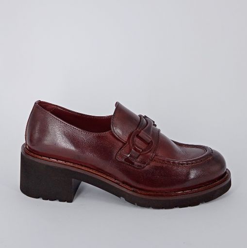 CALPIERRE . Mocassino donna in pelle castagno .-30%