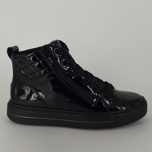 ARA - Sneakers alta in vernice nera .     -20%
