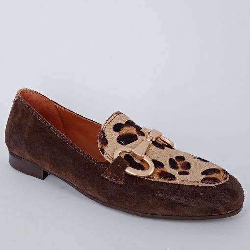 MARCONATOSTYLE - Mocassino in camoscio testa di moro e animalier  - 50 %