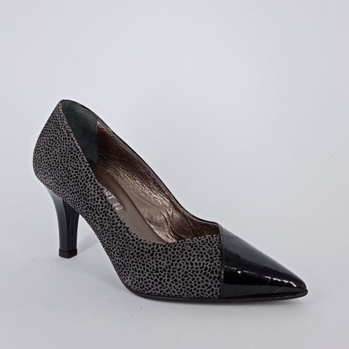 CONFORT - Decoltè in vernice e camoscio grigio  - 50%