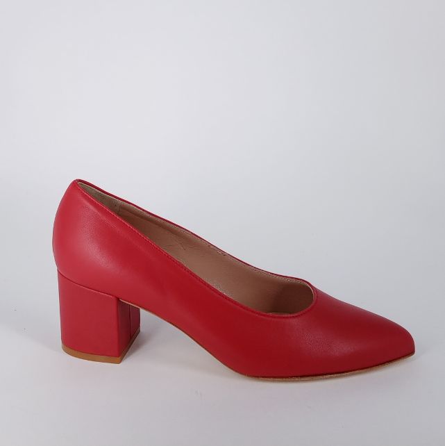 CINZIA VALLE .  Decolletè in nappa rossa . -30%