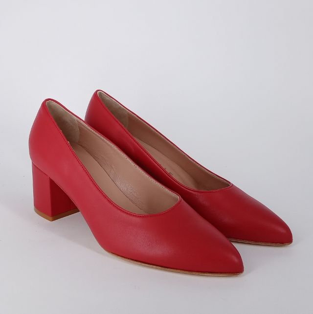 CINZIA VALLE .  Decolletè in nappa rossa . -30%