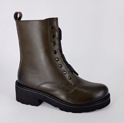 Melluso - Stivaletti in pelle verde oliva. - 30%