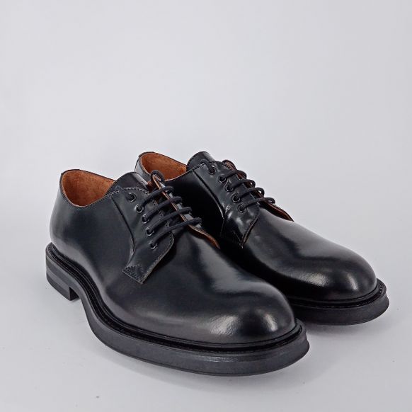 FRAU Derby uomo in pelle spazzolata nera - Main Image