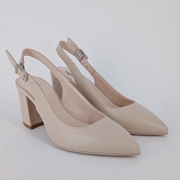 NERO GIARDINI - Decoltè beige aperta dietro . -30%