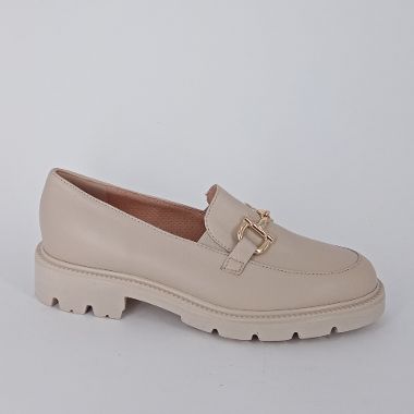 CINZIA VALLE - Mocassini beige con morsetto in metallo  - 30%