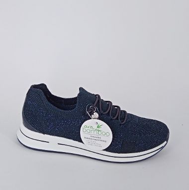 ARA - Sneakers in tessuto laminato blu .